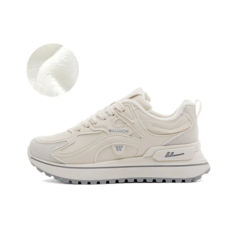 Warrior Low Top Chunky Sneakers Women's Beige Gray-1