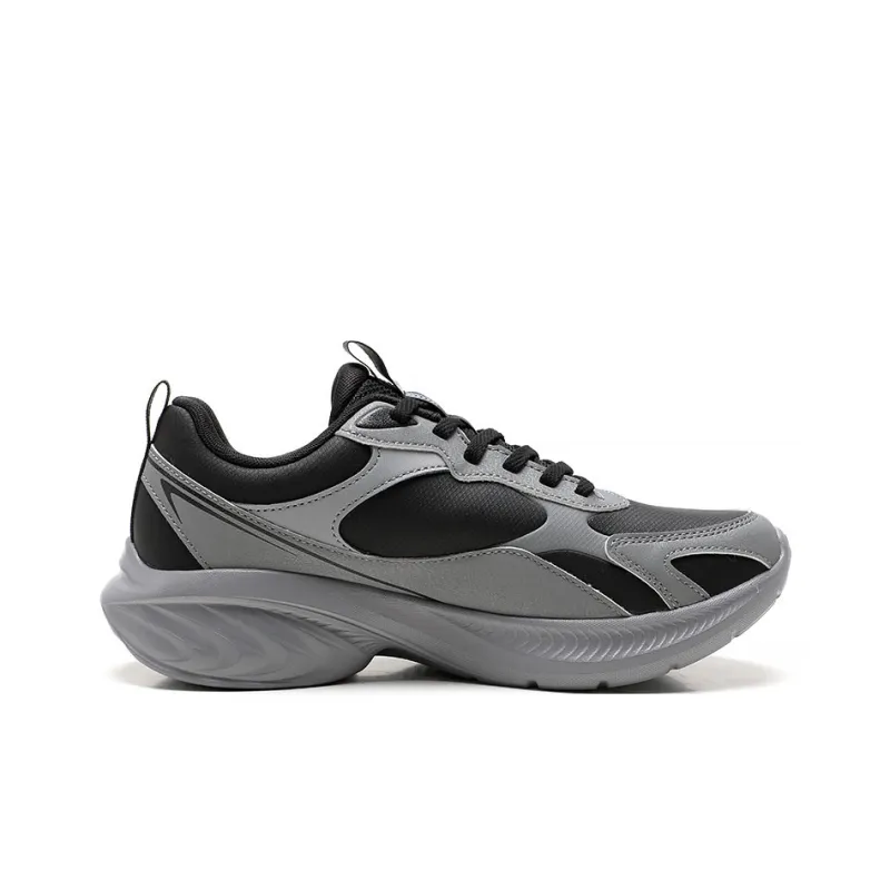 XTEP Shock absorbing And Waterproof Low Top Casual Running Shoes Men's Black Smoke Gray-1