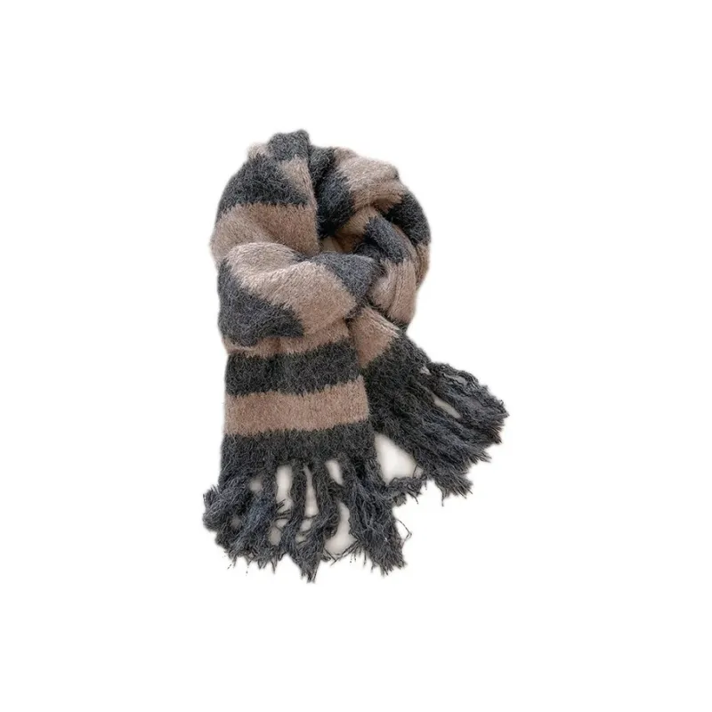 PISHUSHU Wool Blend Knit Scarves Unisex-4