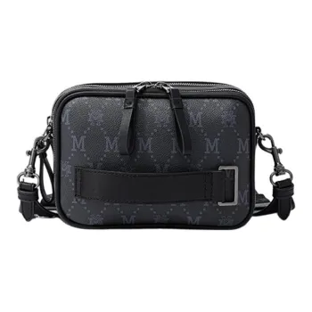 FION Mountain And Sea Journey Series Artificial Leather Crossbody Bag Men's Black
