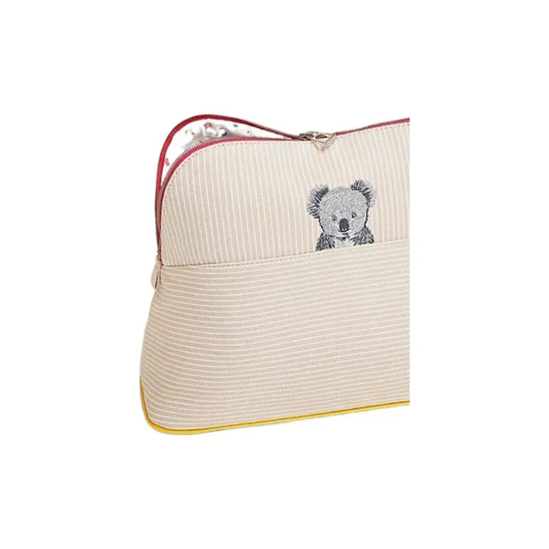 HERMES Cotton Canvas Storage Bag, Canvas Bag, Clutch, Makeup Bag Women's Natural Color-1