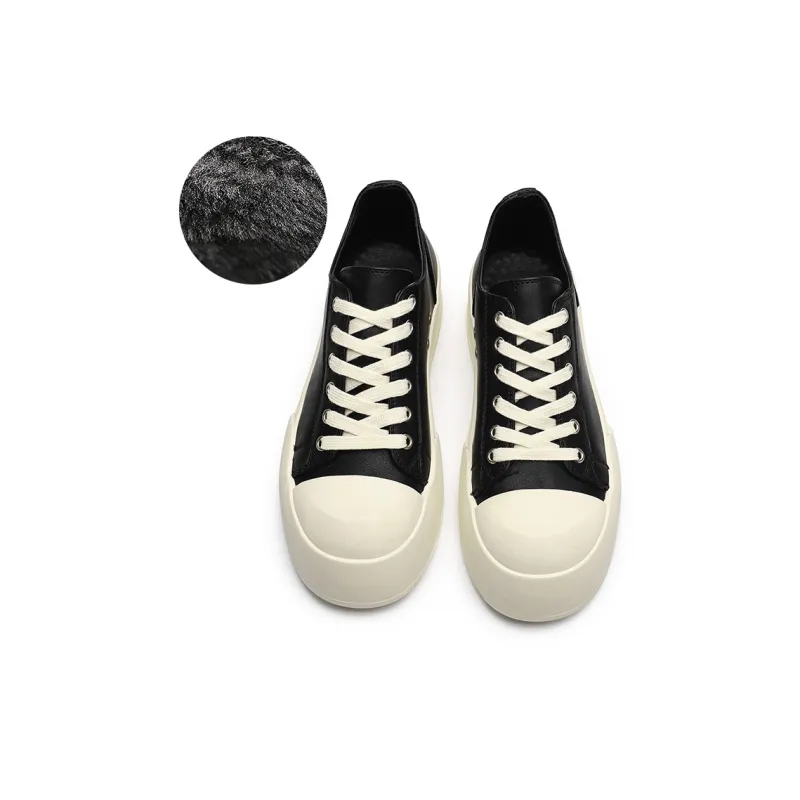 ΛOLUNKΛ Slip-Resistant Cushioning Low-Top Skateboard Shoes Unisex Black-10