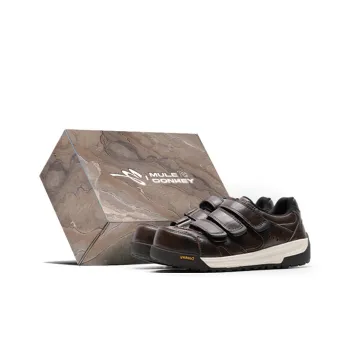 Mule Donkey Lightweight Height Increasing Low Top Skateboard Shoes Unisex Brown Box