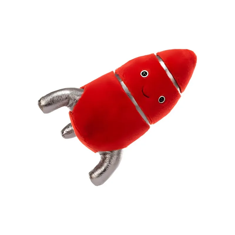 JELLYCAT Fun Universe Collection Jellycat Characters Space Rocket Red Dolls Plush Doll 25cm High-1