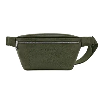 LONGCHAMP Le Foulonné Cow Leather Fanny Pack Medium Size Women's Khaki