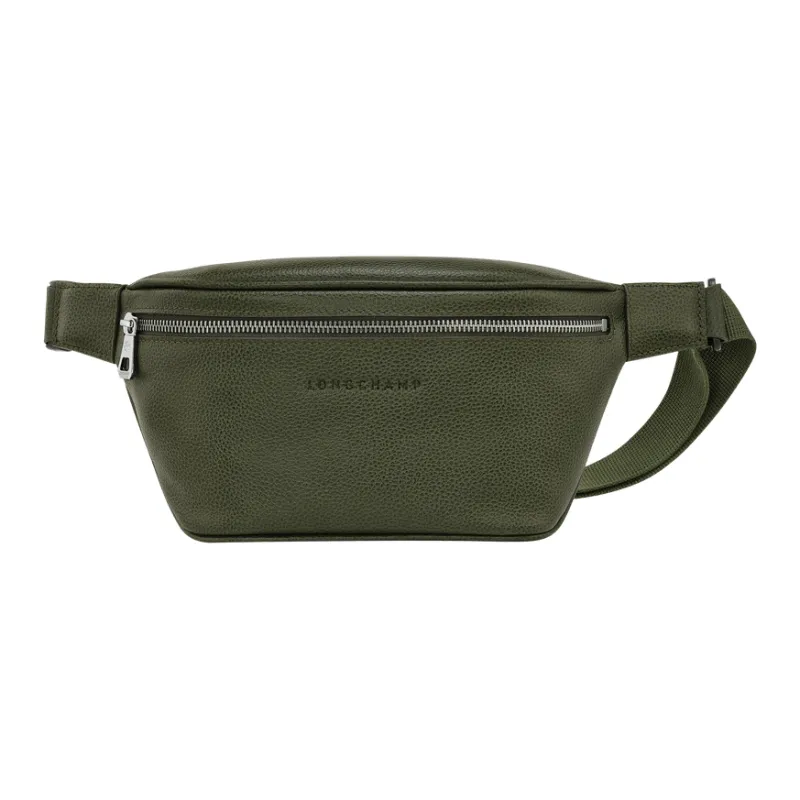 LONGCHAMP Le Foulonné Cow Leather Fanny Pack Medium Size Women's Khaki-0