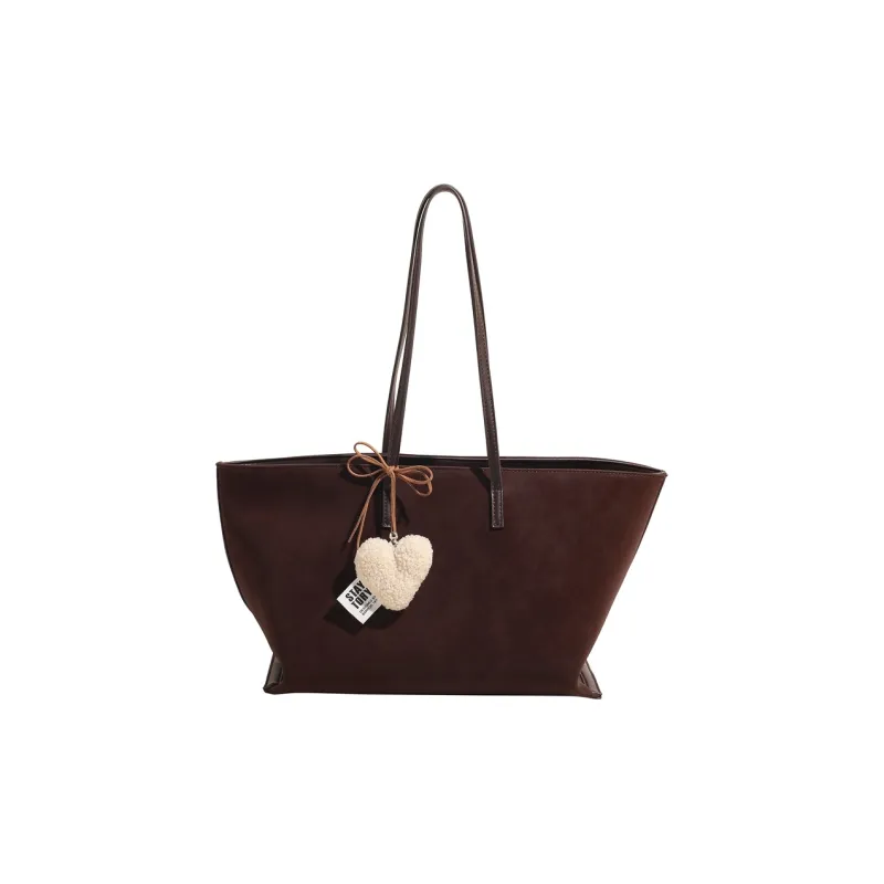 LUVISTRUE Faux Suede Shoulder Bag Tote Regular Women's Black/Coffee/Green/Yellow Brown-17