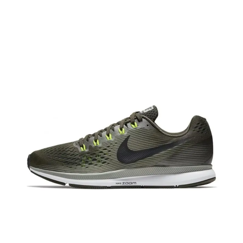 Nike Air Zoom Pegasus 34 Anti Slip Wear Resistant Low Top Casual Running Shoes Men's Green Black-0