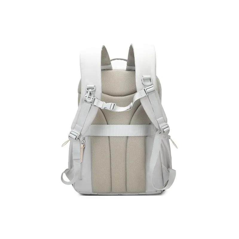 Almost Bear Polyester Backpack Computer Backpack Large Size Unisex Classic Black/White Sand Gray-7