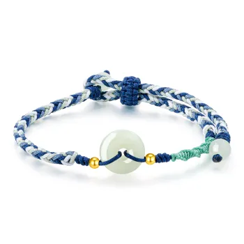 Lao Feng Xiang Hetian Jade Bracelets Pale Greenish White Jade Women's