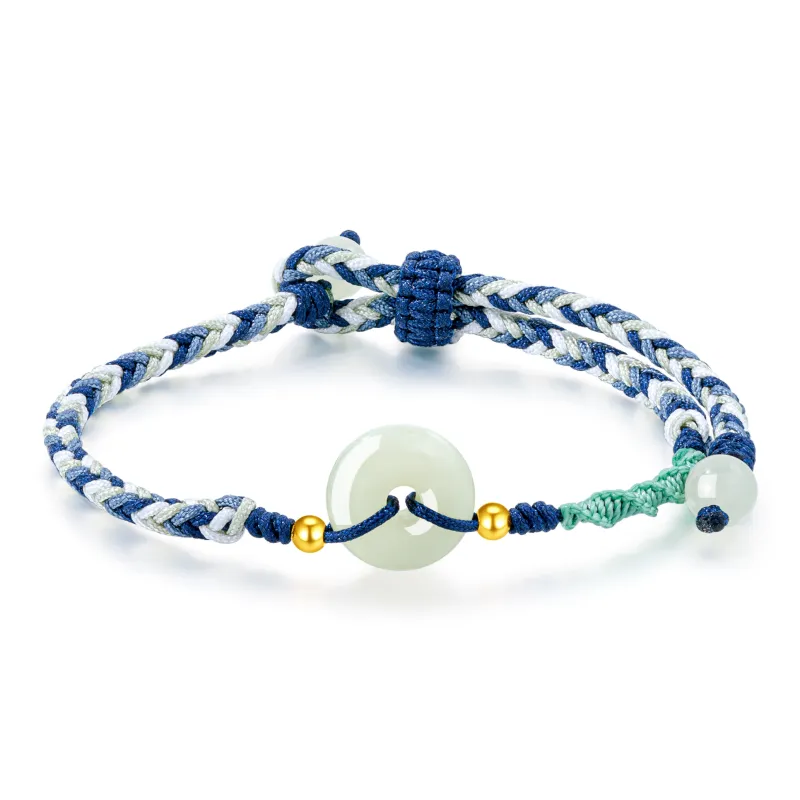Lao Feng Xiang Hetian Jade Bracelets Pale Greenish White Jade Women's-0