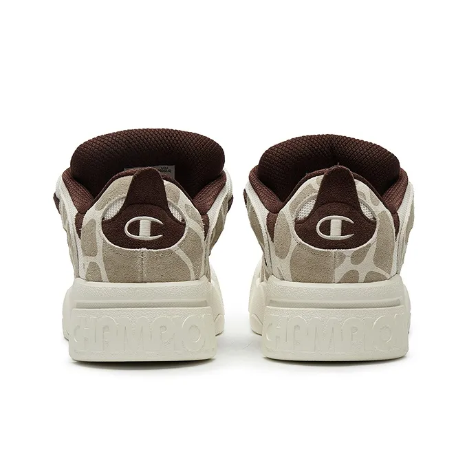 Champion Puffed Donut Low-Top Skateboard Shoes Men's Milk White/Sand Stone-2