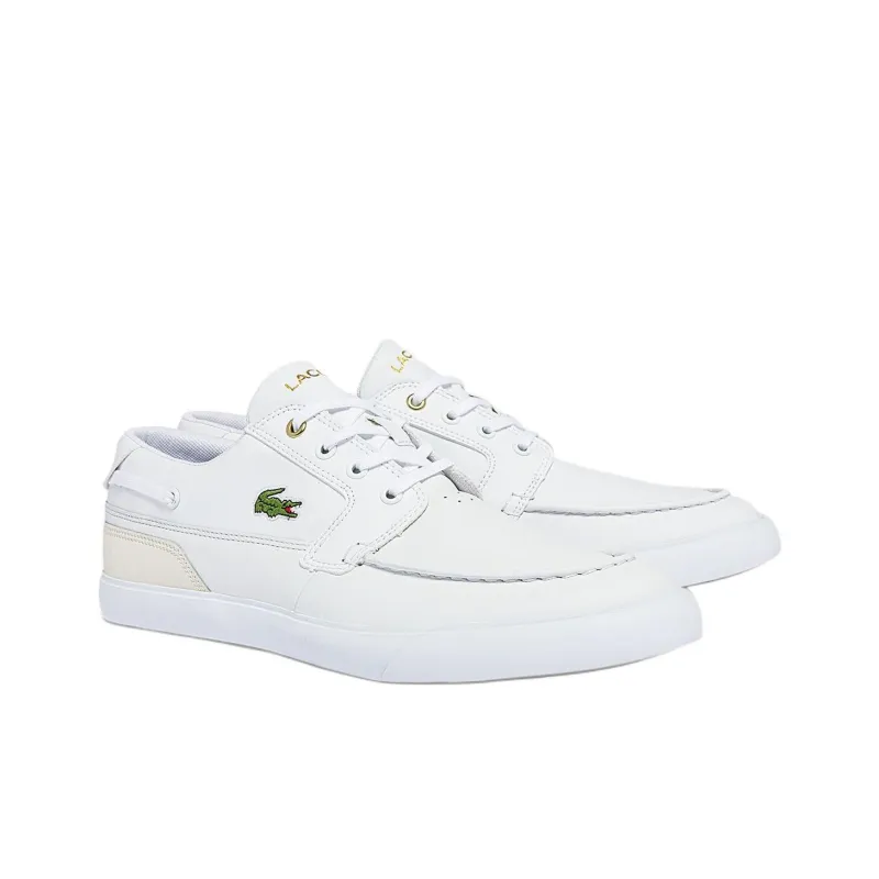 LACOSTE Bayliss Deck Slip-Resistant Low-Top Skateboard Shoes Men's White-2
