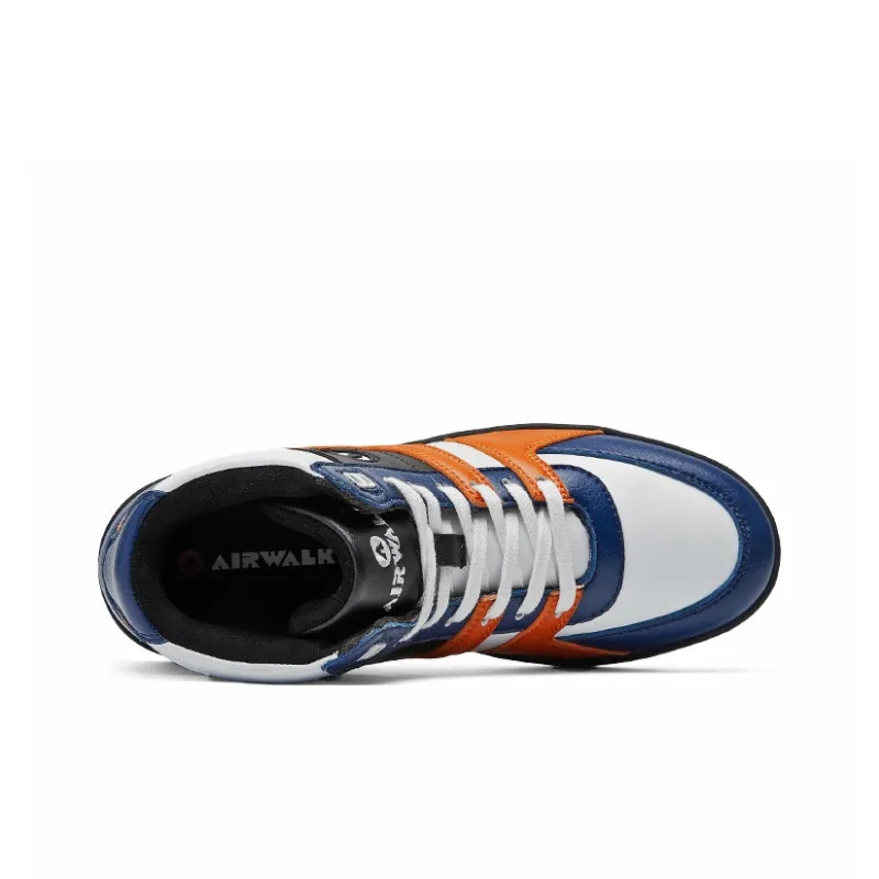 Airwalk Anti-Slip Wear-Resistant High-Top Skateboard Shoes Men's White Blue Orange-2