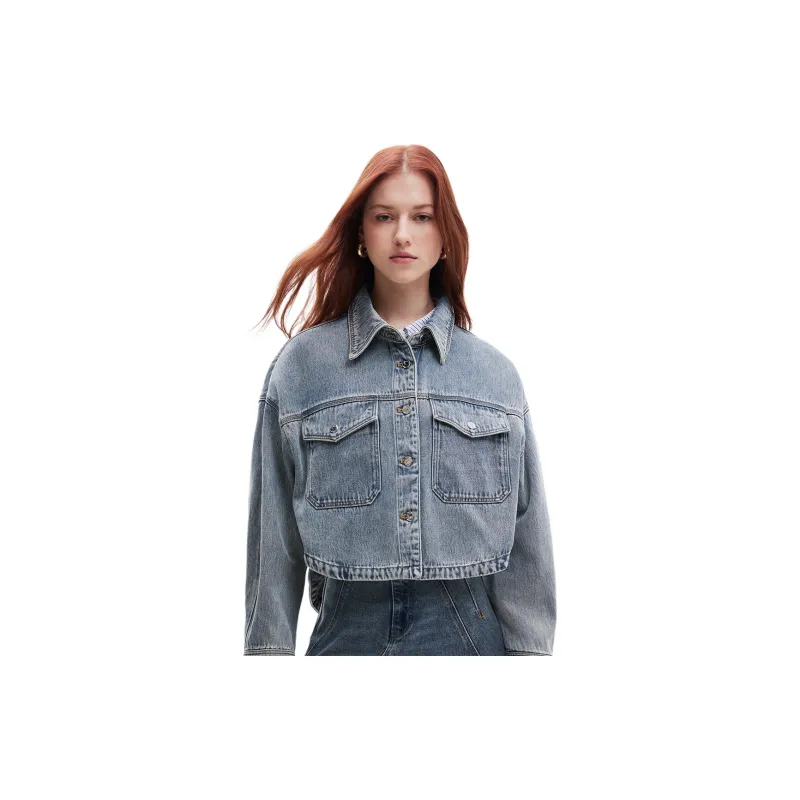 ONLY Denim Jacket Women's Washed Denim Blue-2