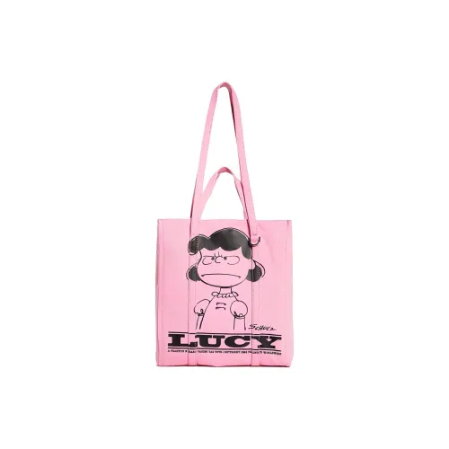 MARC JACOBS PEANUTS Collaboration Cotton With Linen Tote Bag, Shopping Bag, One Shoulder Handbag Women's Pink