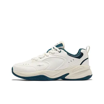 Erke Lead Navigation Anti Slip Wear Resistant Low Top Casual Shoes Men's Microcrystal White Numbers Cyan