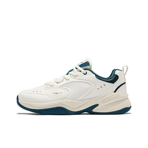 Erke Lead Navigation Anti Slip Wear Resistant Low Top Casual Shoes Men's Microcrystal White Numbers Cyan