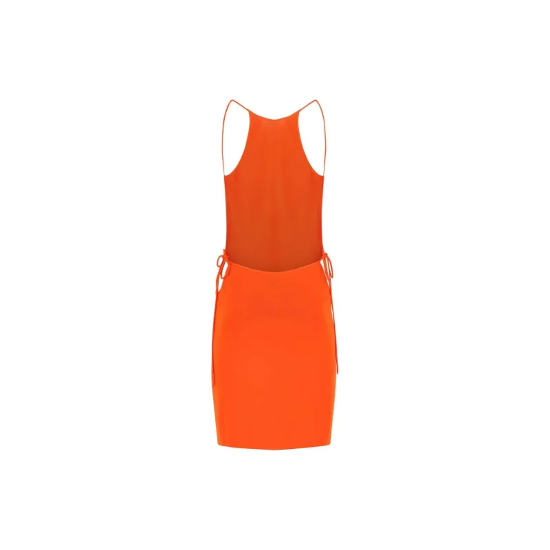 Bottega Veneta Side Tied Open Back Mini Dress-2