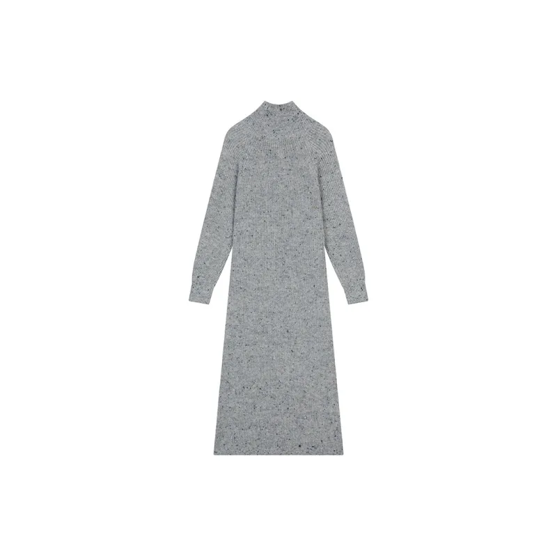 ELF SACK Long Sleeved Dress Women's Multicolor Dots Gray-1