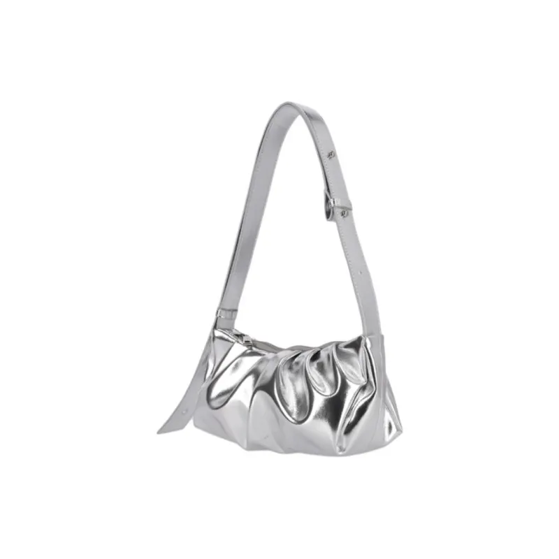 ALICE MARTHA Pure Vegan Leather Crossbody Bag Shoulder Bag Mini Women's Silver-1