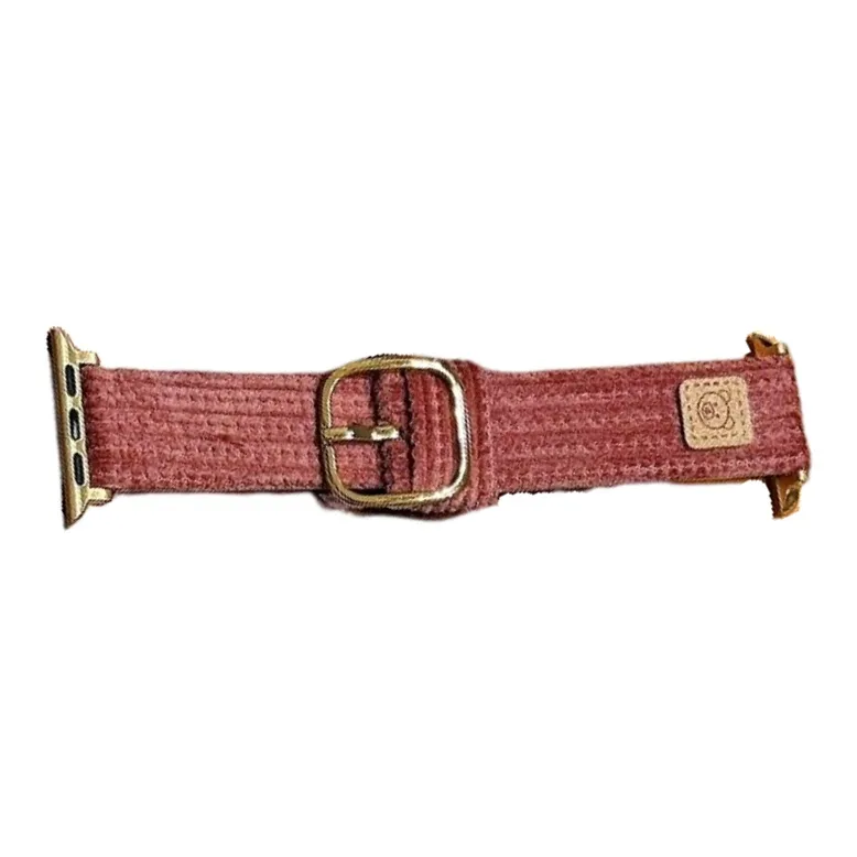 Warbler Dew Compatible With Apple Watch Apple Watch Band S9/S8/SE/7/6/5/4/3 Apple Bear Corduroy Leather Strap-8