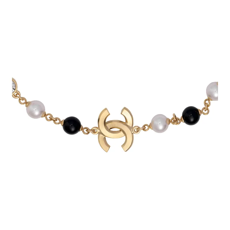 CHANEL Pearl Enamel Necklaces Women's Gold-2