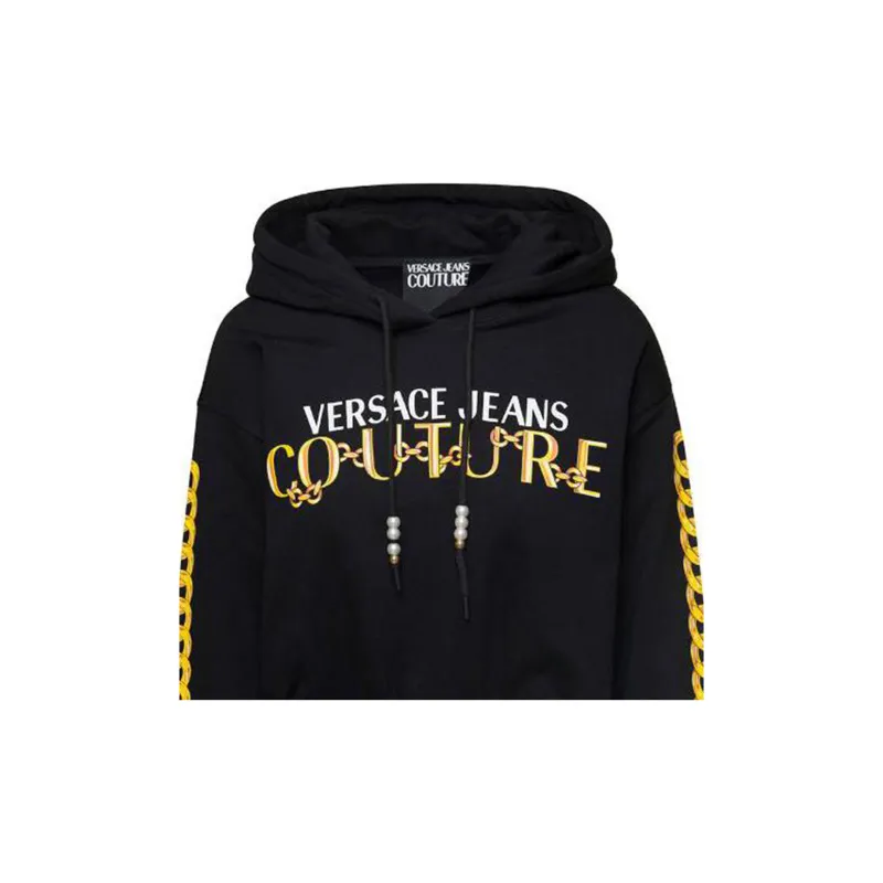 VERSACE JEANS COUTURE Logo Couture Printed Drawstring Hoodie-5