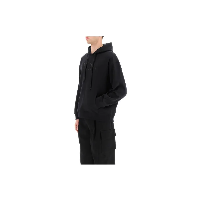 Valentino Vltn Logo Printed Drawstring Hoodie-5