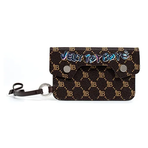 JELLYTOYBOY Artificial Leather Millennium Card Holder Pendant Coin Purse ID Pocket Regular Unisex Brown