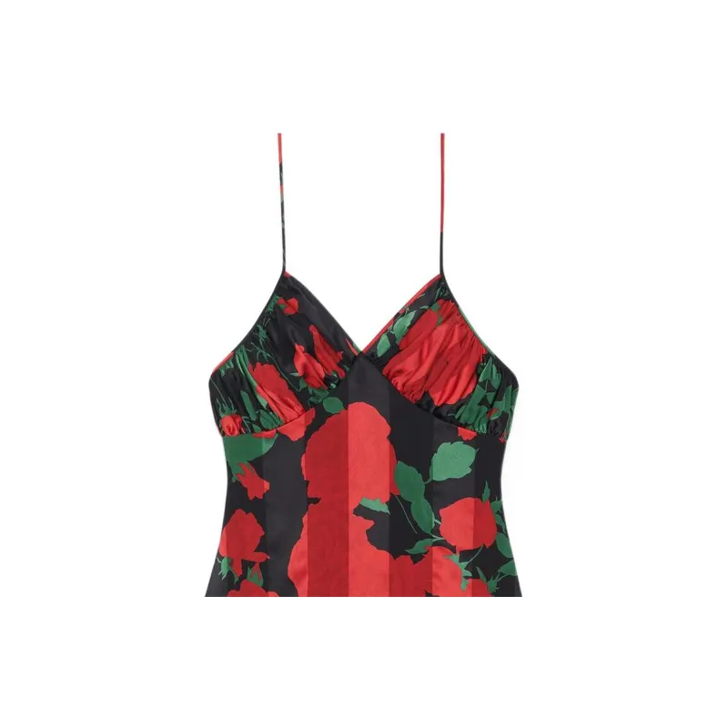 SAINT LAURENT Floral Printed Sleeveless Dress-5