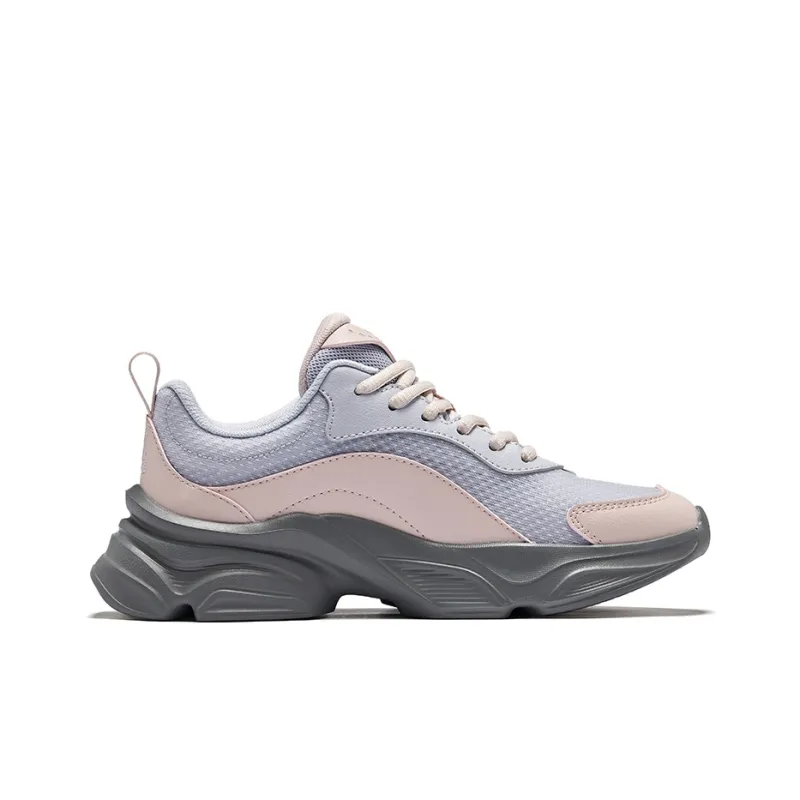 Erke Jade Rabbit Lite Height Increasing Slip-Resistant Low-Top Casual Shoes Women's Smoky Purple With Daylily Gray-1