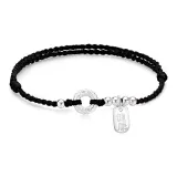 Peaceful Pendant Black Rope Bracelet