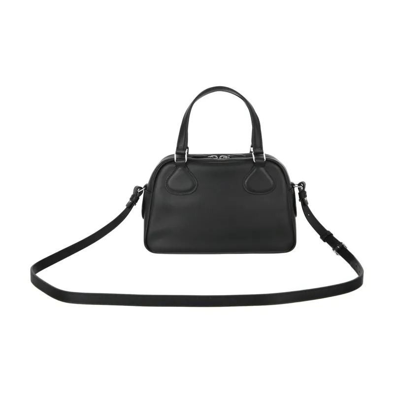 AOC Leather Bowling Bag Shoulder Bag Crossbody Bag Handbag Women's Black-2