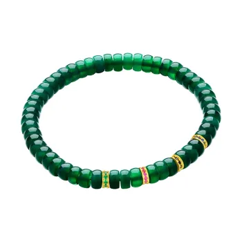 CHOW TAI SENG Agate New Chinese Style Beaded Bracelet Unisex