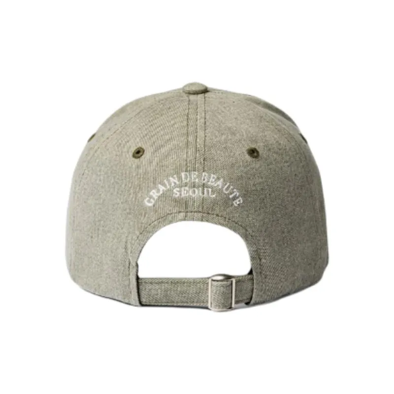 GRAIN DE BEAUTE Cotton Baseball Caps Unisex Green-2