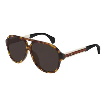 GUCCI Acetate Aviator Sunglasses Men's Tortoiseshell
