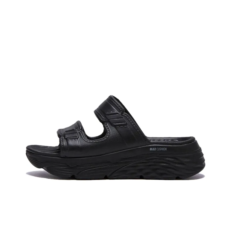 Skechers Max Cushioning Slip Resistant Abrasion Resistant Slide Slippers Women's Black-0