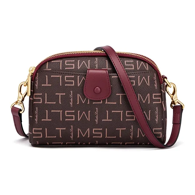 MashaLanti PVC Synthetic Leather Mom Bag Crossbody Bag Shoulder Bag Women's Burgundy-1