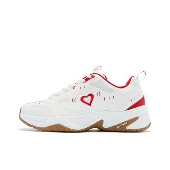 QIAODAN Flying Feather Badminton Shoes Women's Low Top Jordan White Koi Red