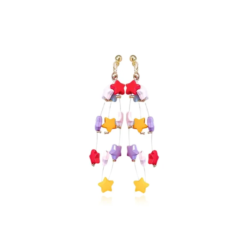 Shiban Alloy Acrylic Earrings Women's-4