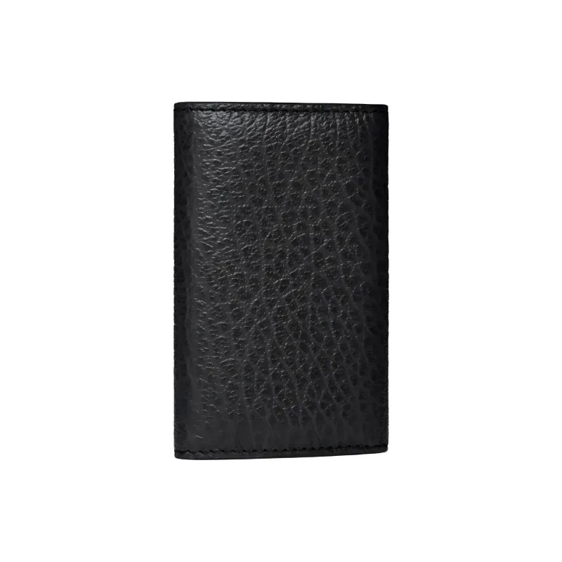 Maison Margiela Grained Cow Leather Key Pouch Women's Black-1