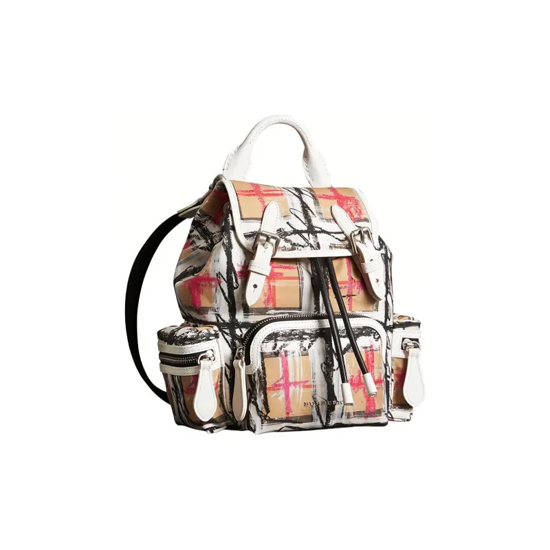Burberry Canvas Backpack Small Size Women's Brown-2