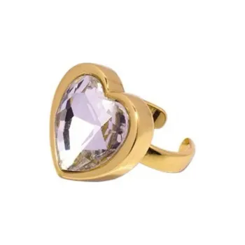 FANGFANGMARCEAU Gold Plated Karat Gold/Czech Diamond Rings Unisex