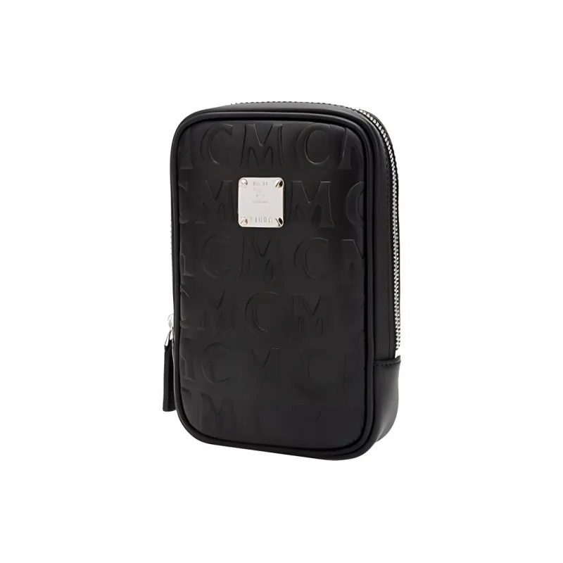 MCM Klassik Visetos Leather Shoulder Bag Crossbody Bag Fanny Pack Mini Women's Black-1