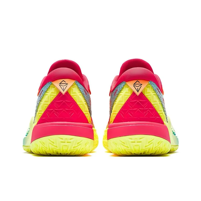 Anta Cushioned Slip Resistant Low Top Basketball Shoes Men's Red Yellow-2