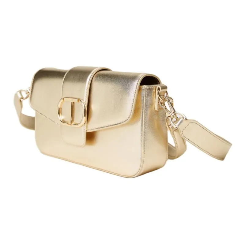 TWINSET MILANO Cow Leather Crossbody Bag Shoulder Bag Women's Gold-1