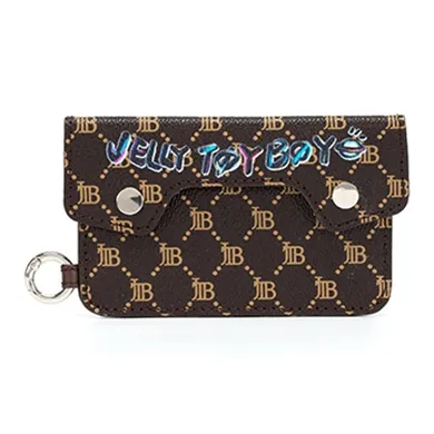 JELLYTOYBOY Artificial Leather Millennium Card Holder Pendant Coin Purse ID Pocket Regular Unisex Brown-1