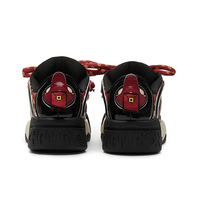 Champion Snake Year Puffy Donut Low-Top Skateboard Shoes Men's Ash Red/Black-3