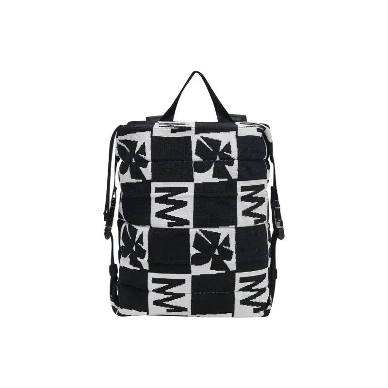 JOSEPH&STACEY Polyester Backpack Small Size Women's Black & White-0